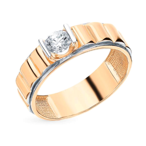 Золотое кольцо с фианитом