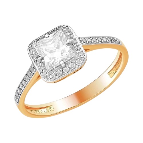 Золотое кольцо с фианитом