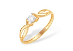 Золотое кольцо с фианитом