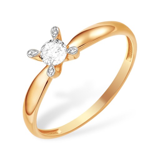 Золотое кольцо с фианитом