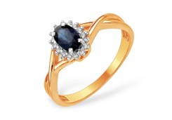 Золотое кольцо с сапфиром
