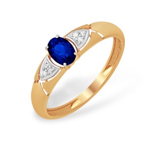 Золотое кольцо с сапфиром