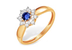 Золотое кольцо с сапфиром