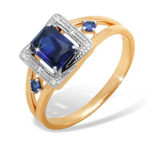 Золотое кольцо с сапфиром