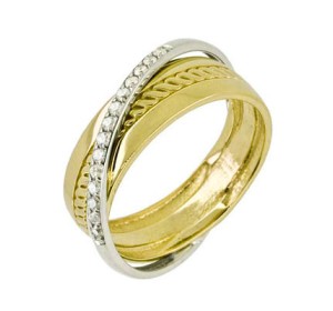 Кольцо из желтого золота с фианитом