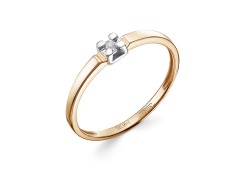 Золотое кольцо с бриллиантом