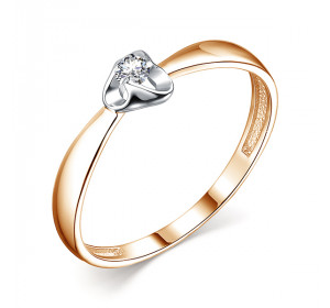 Золотое кольцо с бриллиантом