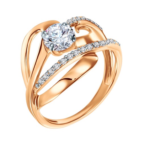 Золотое кольцо с фианитом