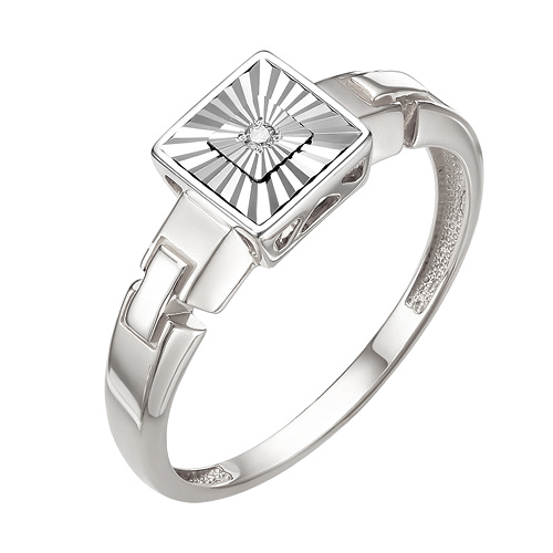 Кольцо из белого золота с бриллиантом