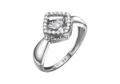 Кольцо из белого золота с бриллиантом