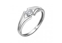 Кольцо из белого золота с бриллиантом