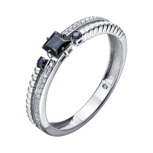 Кольцо из белого золота с сапфиром