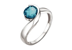 Кольцо из белого золота с лондон топазом