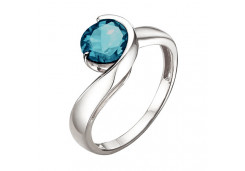 Кольцо из белого золота с лондон топазом