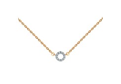 Золотое колье с фианитом