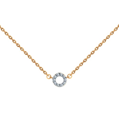 Золотое колье с фианитом