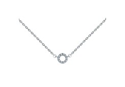 Колье из белого золота с фианитом