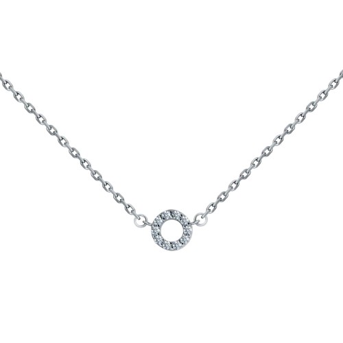 Колье из белого золота с фианитом