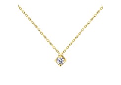 Колье из желтого золота с фианитом
