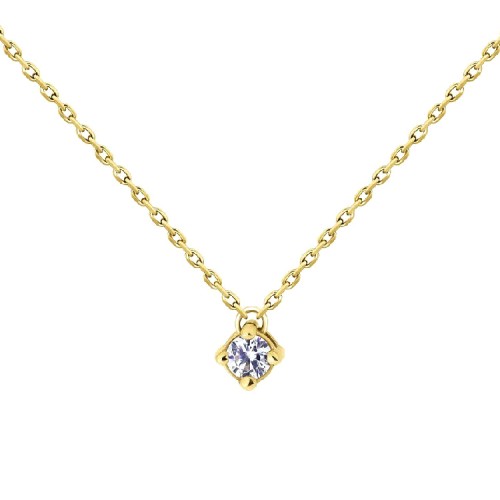 Колье из желтого золота с фианитом