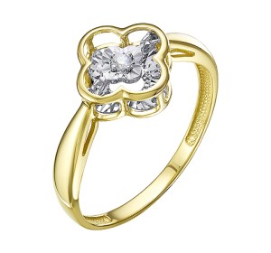 Кольцо из желтого золота с бриллиантом