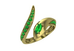 Кольцо из желтого золота с изумрудом