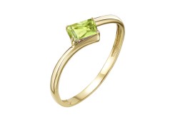 Кольцо из желтого золота с хризолитом