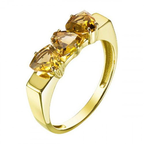 Кольцо из желтого золота с цитрином