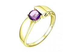 Кольцо из желтого золота с аметистом