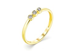 Кольцо из желтого золота с фианитом