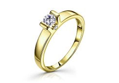 Кольцо из желтого золота с фианитом