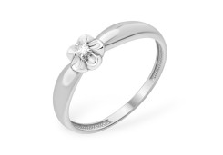 Кольцо из белого золота с бриллиантом