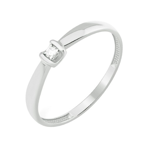 Кольцо из белого золота с бриллиантом