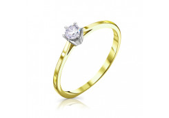 Кольцо из желтого золота с фианитом