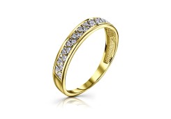 Кольцо из желтого золота с фианитом