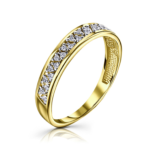 Кольцо из желтого золота с фианитом