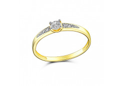 Кольцо из желтого золота с фианитом