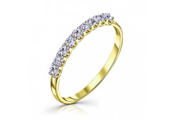 Кольцо из желтого золота с фианитом