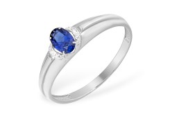 Кольцо из белого золота с сапфиром