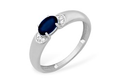Кольцо из белого золота с сапфиром