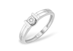 Кольцо из белого золота с бриллиантом