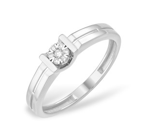 Кольцо из белого золота с бриллиантом