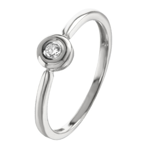 Кольцо из белого золота с фианитом