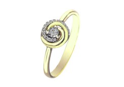 Кольцо из желтого золота с фианитом
