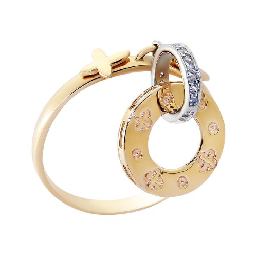 Золотое кольцо с фианитом