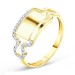 Кольцо из желтого золота с фианитом