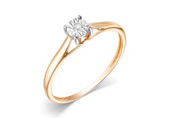 Золотое кольцо с бриллиантом