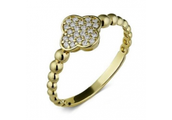 Кольцо из желтого золота с фианитом