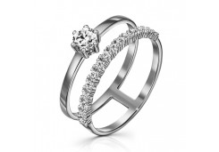 Серебряное кольцо с фианитом