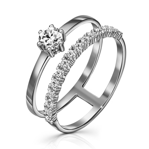 Серебряное кольцо с фианитом